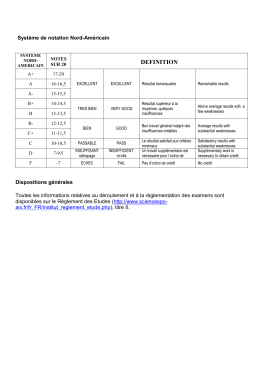 Syst&egrave;me de notation Nord-Americain