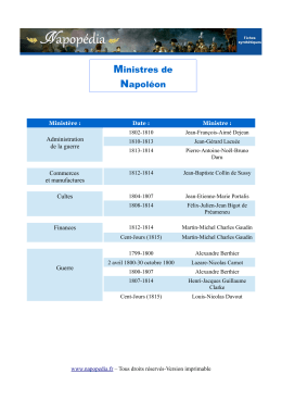 Ministres de Napol&eacute;on