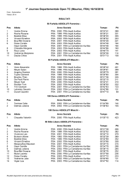 1&deg; Journee Departementale Open TC (Mauriac, FRA) 16/10/2016