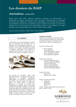 Focus Journalisme [PDF - 531 Ko ] - Université Sorbonne Nouvelle