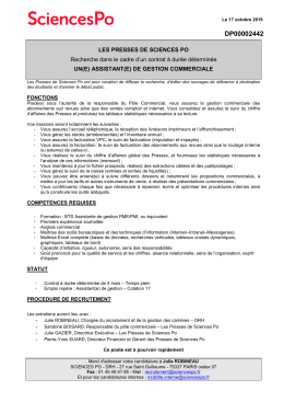 assistant(e) de gestion commerciale (CDD)