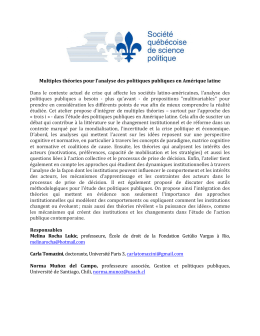 Multiples théories pour l`analyse des politiques publiques