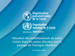 Situation des établissements de santé visités dans les