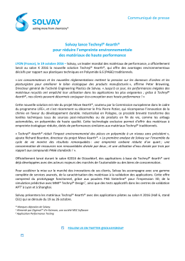 Communiqué de presse Solvay lance Technyl® 4earth® pour