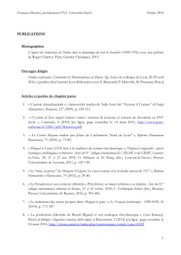 Francesco Montorsi, post-doctorant FNS, Universit&auml;t Zurich Octobre