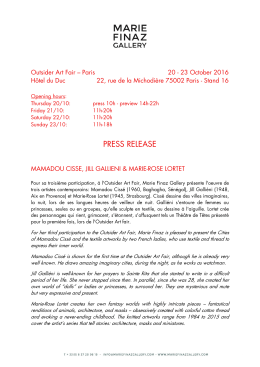 PRESS RELEASE - Marie Finaz Gallery