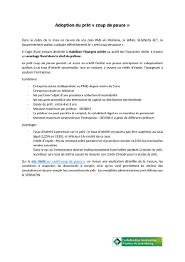 Adoption du pr&ecirc;t &laquo; coup de pouce &raquo;