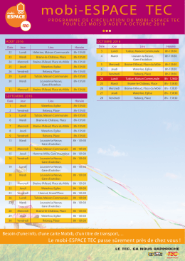 Programme de circulation du mobi