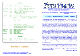 Pierres Vivantes - Secteur Pastoral des Trois Vallées