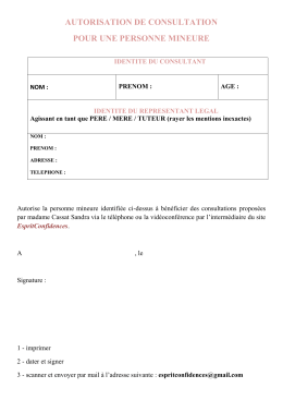 AUTORISATION DE CONSULTATION POUR UNE PERSONNE