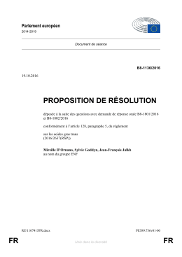 FR FR PROPOSITION DE RÉSOLUTION