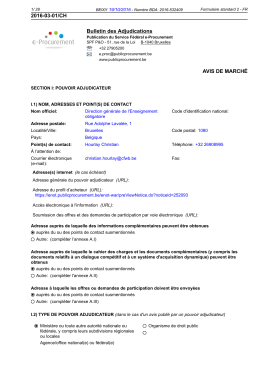 2016-03-01/CH Bulletin des Adjudications AVIS DE MARCH&Eacute;