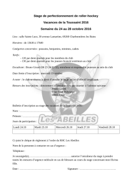 Stage de perfectionnement de roller