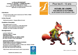 Pour les 6 - 12 ans - Ville de Seloncourt