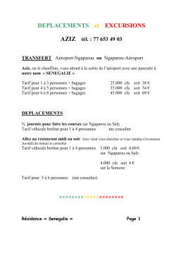 Tarif guide et excursions saly au senegal