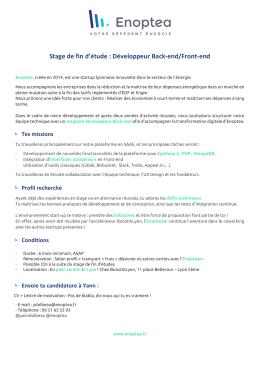Stage de fin d`étude : Développeur Back-end/Front-end