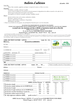Bulletin d`adhésion