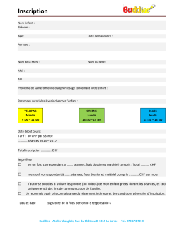 Inscription - PlaceHolder for buddies