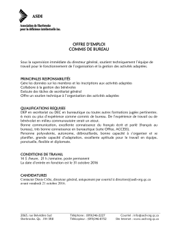 Commis de bureau - ROC de l`Estrie
