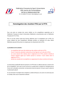 Document homologation des scrores FFSU/FFTA