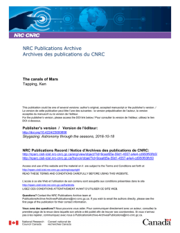 The canals of Mars - NRC Publications Archive