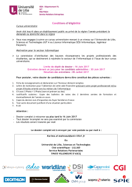 Conditions d`éligibilité