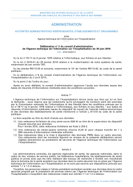 Délibération n o 2 du conseil d`administration