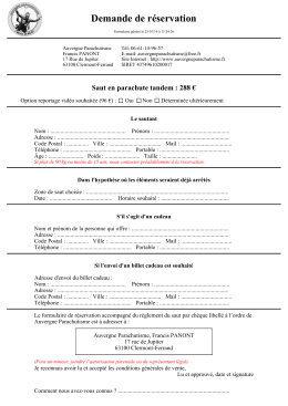 Formulaire de réservation