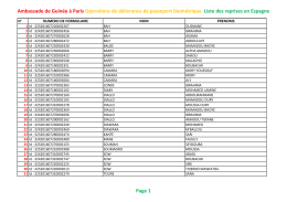 Liste des reprises Espagne - Site Officiel de l`Ambassade de Guinée