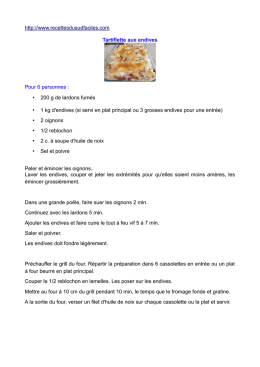 TARTIFLETTE AUX ENDIVES - Over-blog
