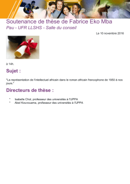 Soutenance de thèse de Fabrice Eko Mba