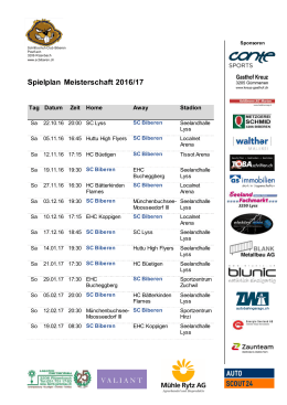 Spielplan Meisterschaft 2016/17