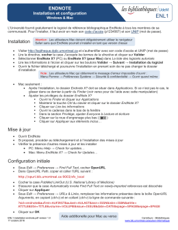 Installation et configuration de EndNote