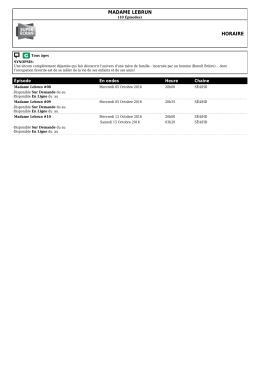 MADAME LEBRUN HORAIRE