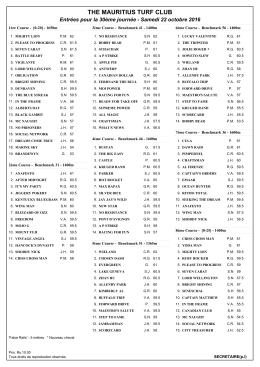 Nominations30ème journée - Samedi 22 octobre 2016