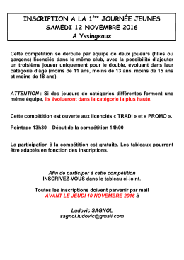 Modalités, informations et inscriptions au format PDF.