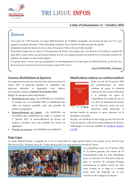tri ligue infos - Ligue Midi