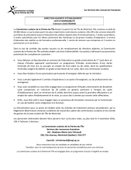 Dans le but de combler des postes vacants ou de remplacement de