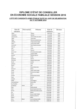 Page 1 DIPLOME D`ÉTAT DE coNsEILLER EN ECONOMIE