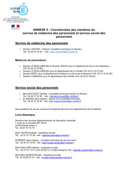 ANNEXE 5 : Coordonn&eacute;es des membres du service de m&eacute;decine