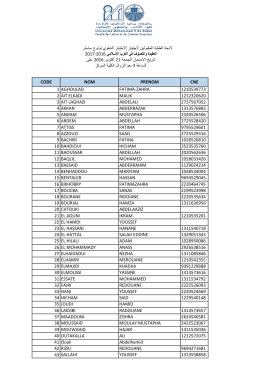 لائحة الطلبة المقبولين لاجتياز الاختبار الشفوي لولوج ماستر العقيدة