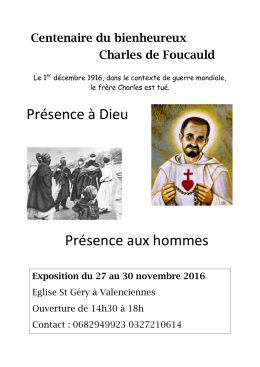 Présence à Dieu Présence aux hommes