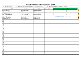 ETAT DES INSCRIPTIONS