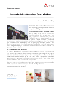 Inauguration de la résidence « Edgar Faure » à Palaiseau