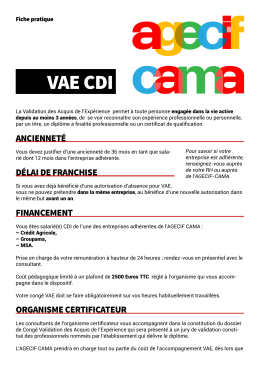 VAE CDI - Agecif Cama