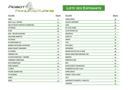 liste des exposants - Robot4Manufacturing