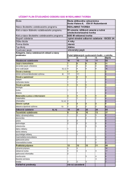 &scaron;tudijn&yacute; odbor 8283 6 reklamn&aacute; tvorba