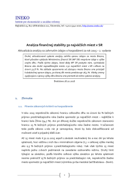 anal&yacute;zu hospod&aacute;renia 50 najv&auml;č&scaron;&iacute;ch miest