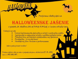 Page 1 Pozývane všetky deti na HALLOWEENSKE JÄSENIE v