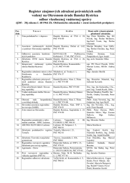 Register z&aacute;ujmov&yacute;ch združen&iacute; pr&aacute;vnick&yacute;ch os&ocirc;b veden&yacute; na